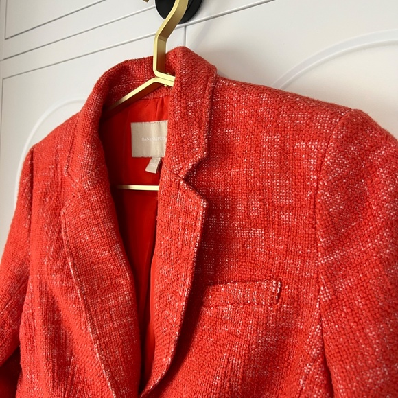 Banana Republic Women's Tweed 3/4 sleeve Blazer - Burnt Orange - Picture 4 of 9